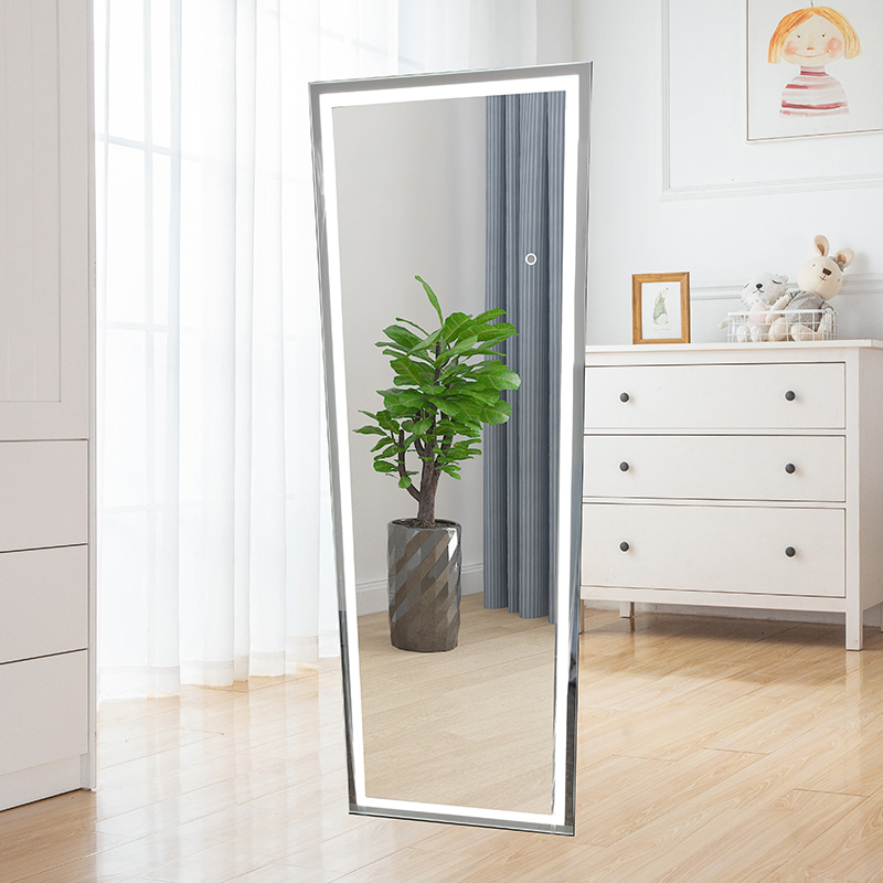 D3015-Lens espejo de vestir con marco de aluminio y superficie arenada