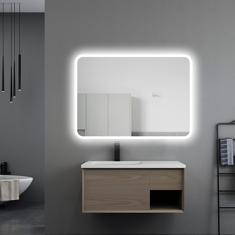 M3017-Madrid Espejo de baño LED sin marco con tapa de silicona