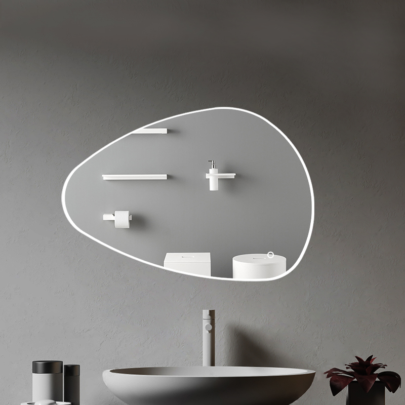 M3090-Espejo de baño con iluminación LED en forma de guijarro