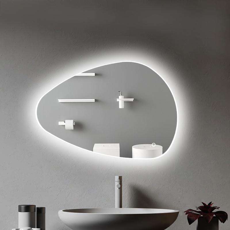 M3090-Espejo de baño con iluminación LED en forma de guijarro