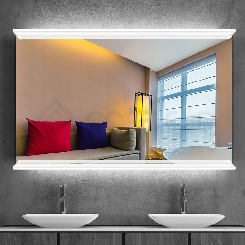 M5112 Dos estantes con difusor acrílico Espejo de baño con luz LED